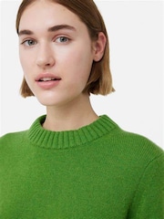 Jigsaw Dark Green Compact Wool Crew Jumper - Image 3 of 3