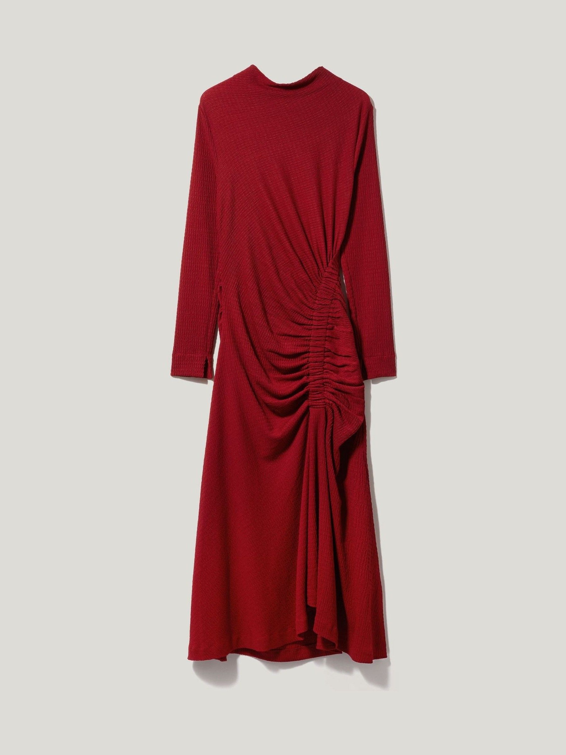 Buy Jigsaw Red Crinkle Ruched Jersey Dress from Next United Arab Emirates