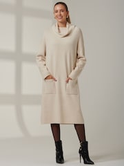Jolie Moi Brown Emma Knitted Longline Jumper - Image 1 of 6