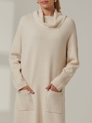 Jolie Moi Brown Emma Knitted Longline Jumper - Image 3 of 6