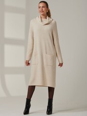 Jolie Moi Brown Emma Knitted Longline Jumper - Image 4 of 6