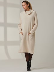 Jolie Moi Brown Emma Knitted Longline Jumper - Image 5 of 6