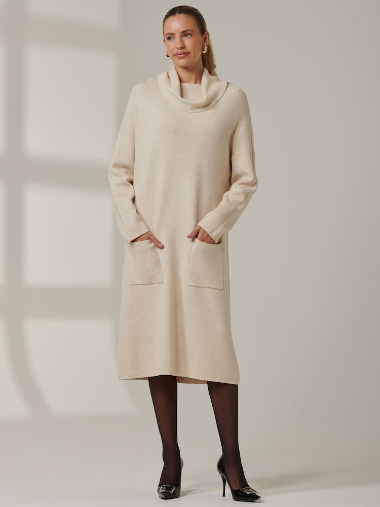 Jolie Moi Brown Emma Knitted Longline Jumper - Image 6 of 6
