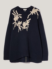 Jigsaw Blue Embroidered Knitted Jumper - Image 7 of 7