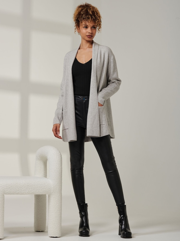 Gris - Cardigan Jolie Moi Ally en maille fine - Image 1 of 6