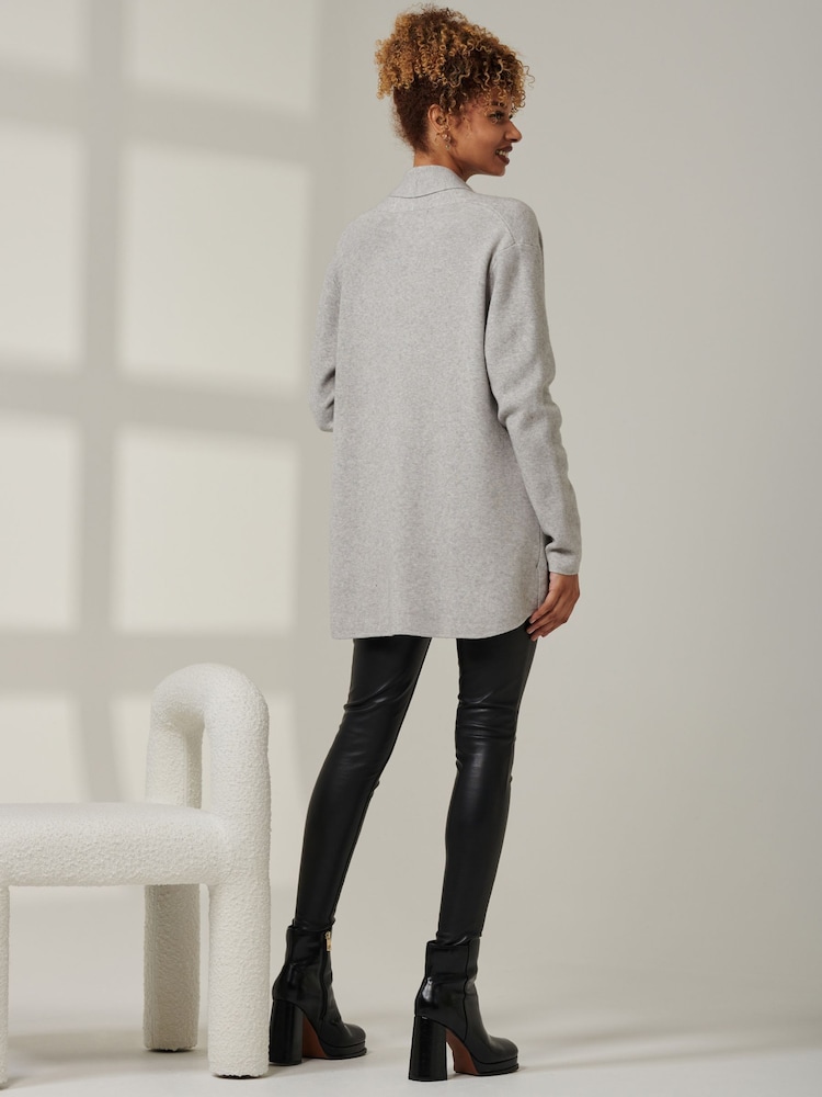 Gris - Cardigan Jolie Moi Ally en maille fine - Image 2 of 6
