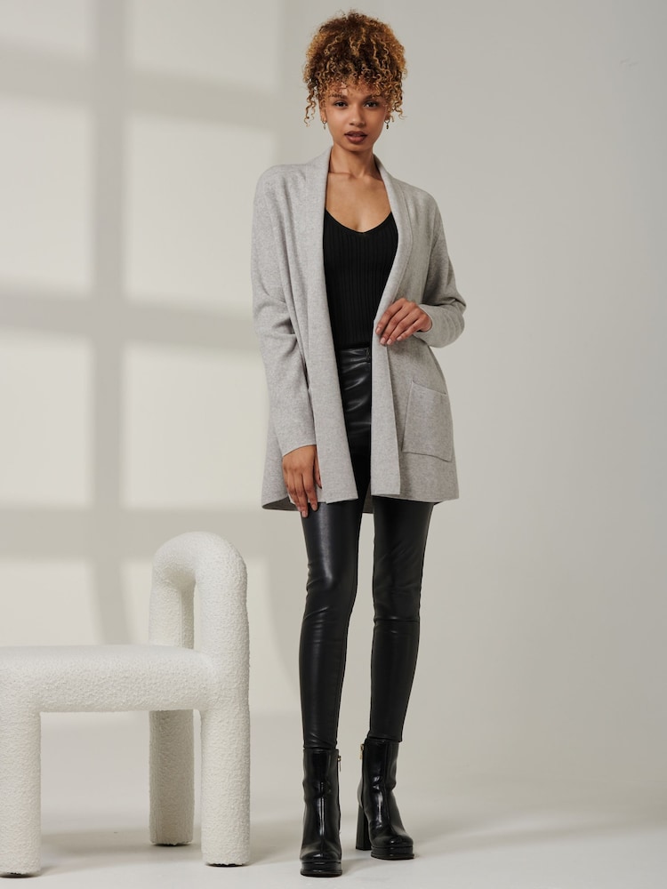 Gris - Cardigan Jolie Moi Ally en maille fine - Image 5 of 6