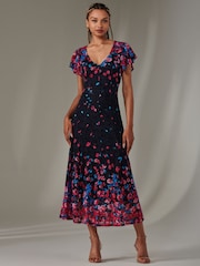 Jolie Moi Pink Cap Sleeve Lace Maxi Dress - Image 1 of 6