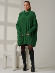 Jolie Moi Green Loose Fit Knitted Roll Neck Jumper - Image 4 of 6