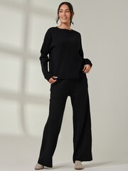 Jolie Moi Black Knitted Round Neck Ribbed jumpers - Image 4 of 6