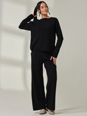 Jolie Moi Black Knitted Round Neck Ribbed jumpers - Image 6 of 6