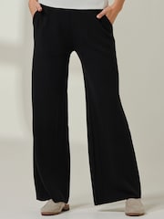 Jolie Moi Black Ribbed Knit Flared Pants - Image 3 of 6
