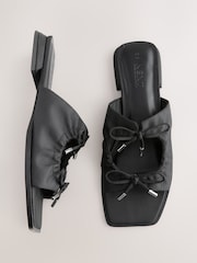 Black Standard/Wide Fit Forever Comfort® Double Bow Mules - Image 1 of 5