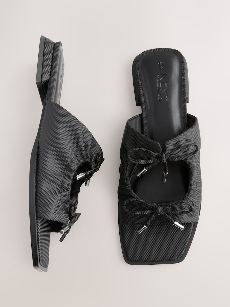 Black Standard/Wide Fit Forever Comfort® Double Bow Mules - Image 1 of 5