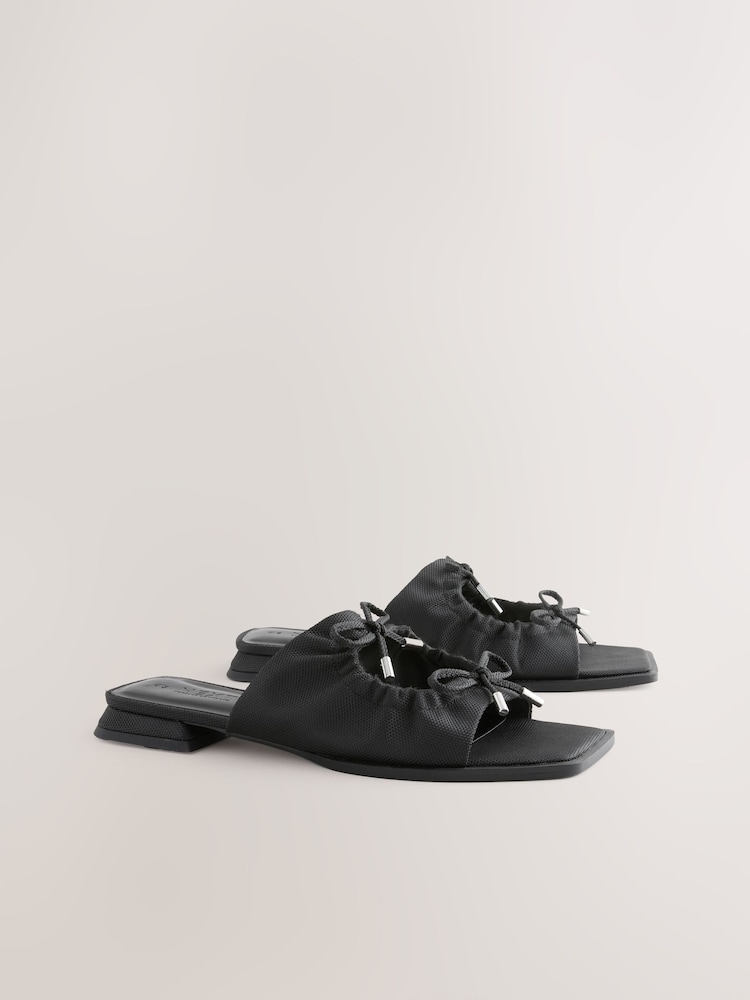 Black Standard/Wide Fit Forever Comfort® Double Bow Mules - Image 2 of 5