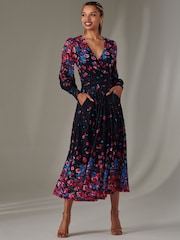 Jolie Moi Pink Dalia Symmetrical Print Lace Maxi Dress - Image 6 of 6