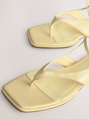 Buttermilk Yellow Forever Comfort® Strappy Ankle Toe Thong Sandals - Image 4 of 5