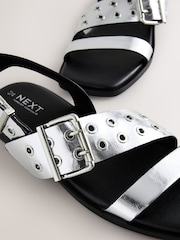 Silver Forever Comfort® Buckle Strap Sandals - Image 6 of 7