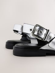 Silver Forever Comfort® Buckle Strap Sandals - Image 7 of 7