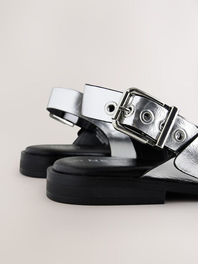 Silver Forever Comfort® Buckle Strap Sandals - Image 7 of 7