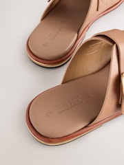 Nude Leather Forever Comfort® Double Buckle Mules - Image 10 of 12