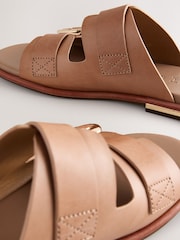 Nude Leather Forever Comfort® Double Buckle Mules - Image 11 of 12