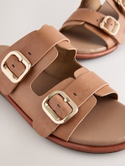 Nude Leather Forever Comfort® Double Buckle Mules - Image 12 of 12