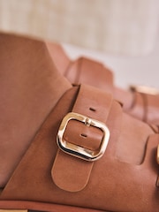 Nude Leather Forever Comfort® Double Buckle Mules - Image 6 of 12