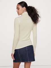 Blanco - Top en mezcla de lana con mangas al codo Luxe de Banana Republic - Imagen 2 de 4