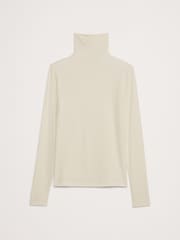 Blanco - Top en mezcla de lana con mangas al codo Luxe de Banana Republic - Imagen 4 de 4