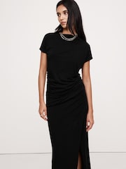 Negro - Top drapeado en mezcla de lana Luxe de Banana Republic - Imagen 1 de 4