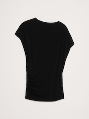 Negro - Top drapeado en mezcla de lana Luxe de Banana Republic - Imagen 4 de 4