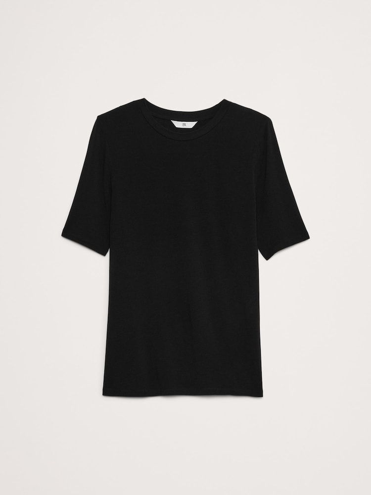 Черный - Banana Republic Luxe Wool-Blend Elbow-Sleeve Top - Image 4 of 4