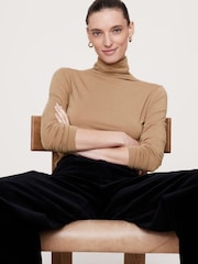 Banana Republic Beige Luxe Wool-Blend Elbow-Sleeve Top - Image 1 of 1