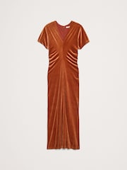 Banana Republic Orange Bias-Cut Velvet Maxi Dress - Image 5 of 5