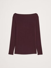 Banana Republic Purple Luxe Wool-Blend Boat-Neck Top - Image 4 of 4
