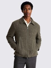 MOSS Brown Tweed Zip Shacket - Image 1 of 6