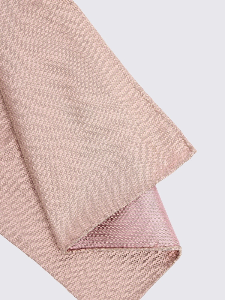 MOSS Dark Pink Silk Semi Plain Pocket Square - Image 2 of 2 MOSS Dark Pink Silk Semi Plain Pocket Square - Image 2 of 2