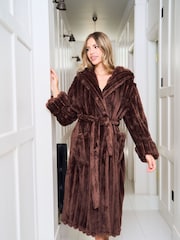 Jim Jam the Label Plush Dressing Brown Robe - Image 1 of 10