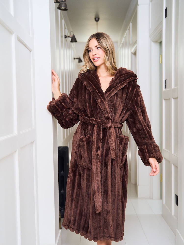 Jim Jam the Label Plush Dressing Brown Robe - Image 1 of 10