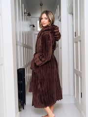 Jim Jam the Label Plush Dressing Brown Robe - Image 7 of 10