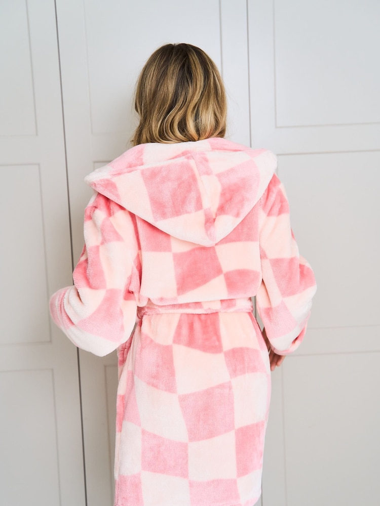 Jim Jam the Label Pink Check Dressing Gown - Image 2 of 8