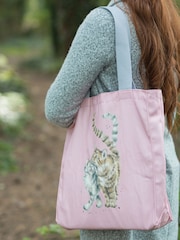 Wrendale Pink Feline Good Cat Canvas Bag - Image 1 of 2