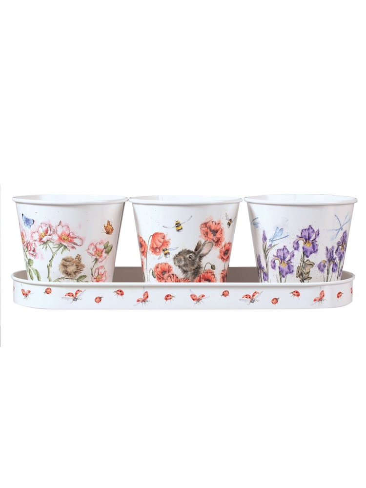 Wrendale Floral Herb Herb And Tray Pots - Image 1 of 2
