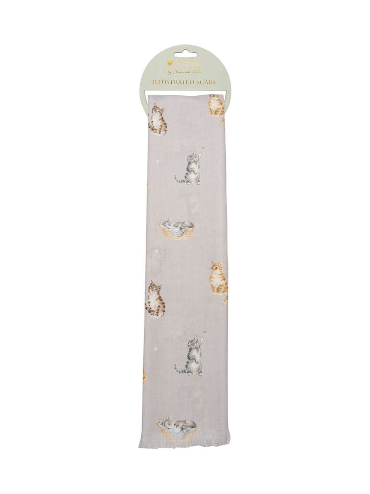 Wrendale Grey Feline Friends Scarf - Image 3 of 3