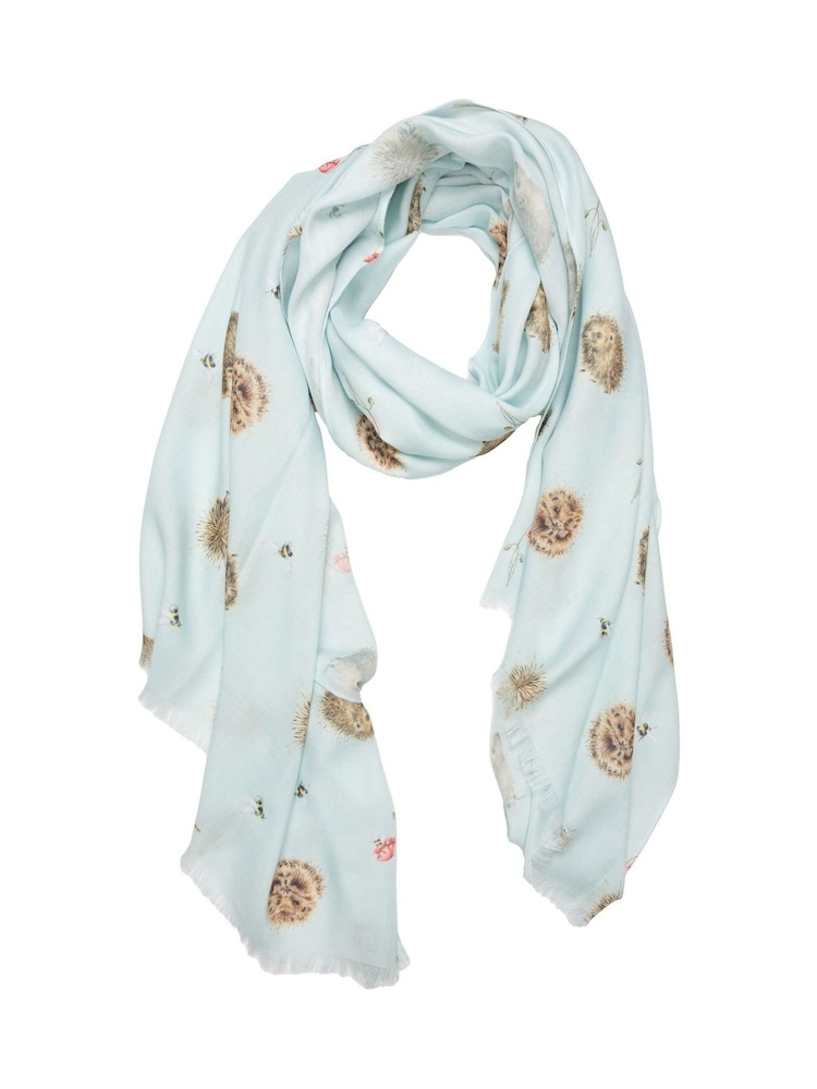 Wrendale Blue Awakening Hedghog Scarf - Image 2 of 3 Wrendale Blue Awakening Hedghog Scarf - Image 2 of 3
