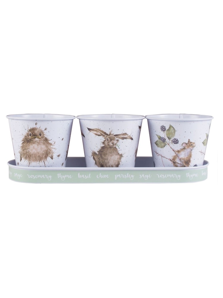 Wrendale Country Animal Herb And Tray Pots Set - Image 1 of 2