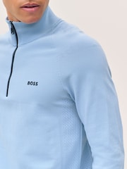 BOSS Blue Zip Up Knitted Jumper - Image 4 of 5