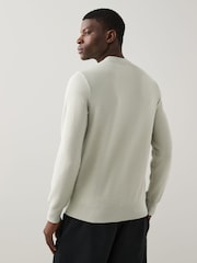 BOSS Natural Anion Logo Patch Cashmere Blend Knit Jumper - Image 2 of 4