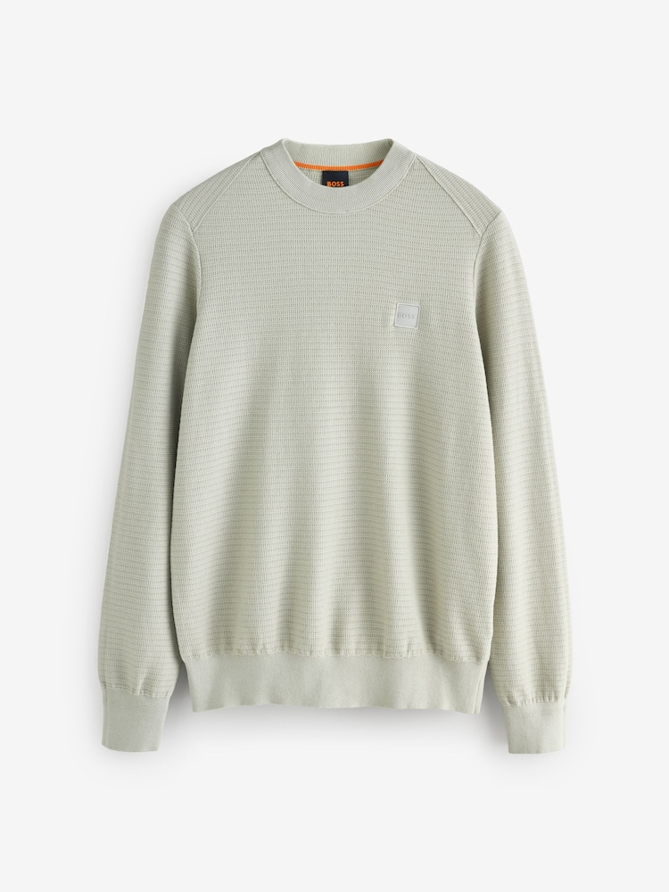 BOSS Natural Anion Logo Patch Cashmere Blend Knit Jumper - Image 4 of 4 BOSS Natural Anion Logo Patch Cashmere Blend Knit Jumper - Image 4 of 4